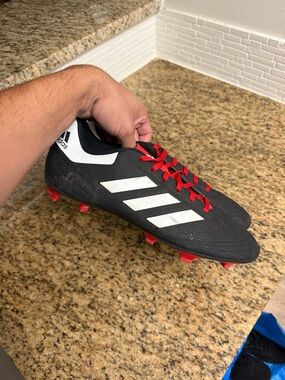 Adidas Goletto VI FG Soccer Cleat G26366 Black Red White Scarlett Men SZ 12 Used